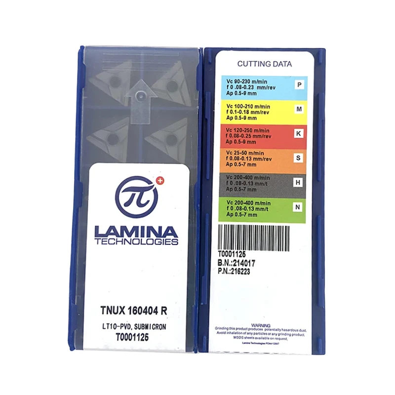 Фото Твердосплавные токарные пластины LAMINA Original TNUX TNUX160404R TNUX160404L TNUX160408R TNUX160408L LT10 для токарных станков с ЧПУ №2