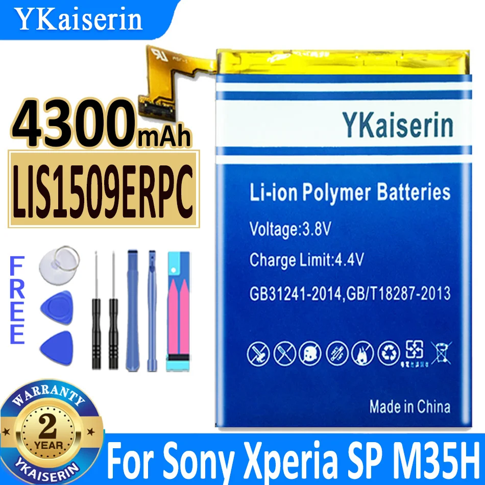 

Аккумулятор ykaisin для Sony LIS1509ERPC, батарея для Sony Xperia SP M35h HSPA LTE C5302 C5303 C5306 C530x 4300 мАч + Бесплатные инструменты