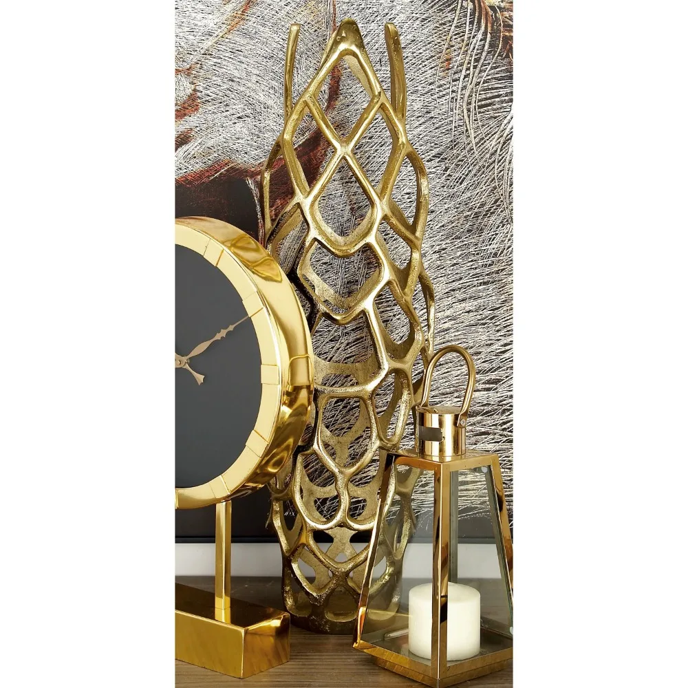 

27-Inch Gold Aluminum Vase
