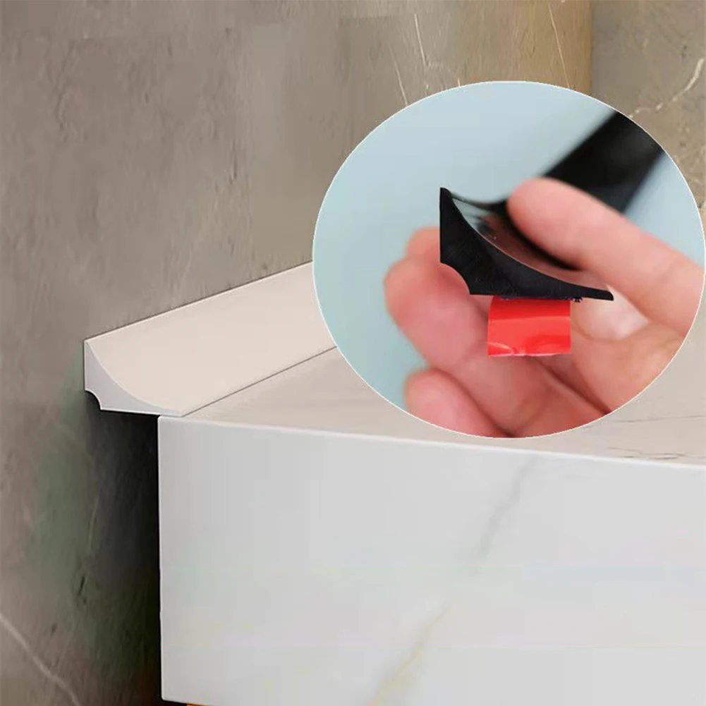 

1pc Water Barrier For Shower Bendable Silicone Waterstop Strip Kitchen Countertop Retaining Shower Barrier Bathroom Accessories