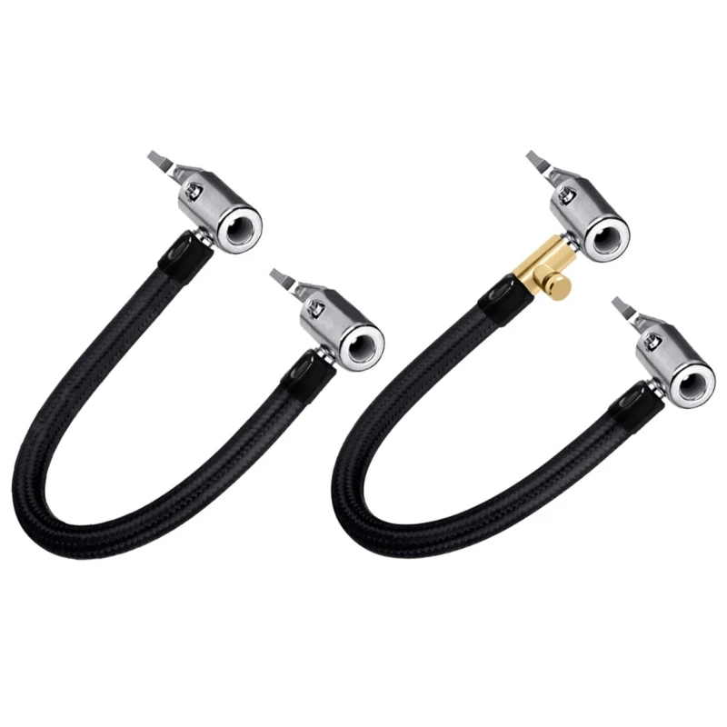 Шланг для накачки автомобильных шин с блокировкой воздушного патрона