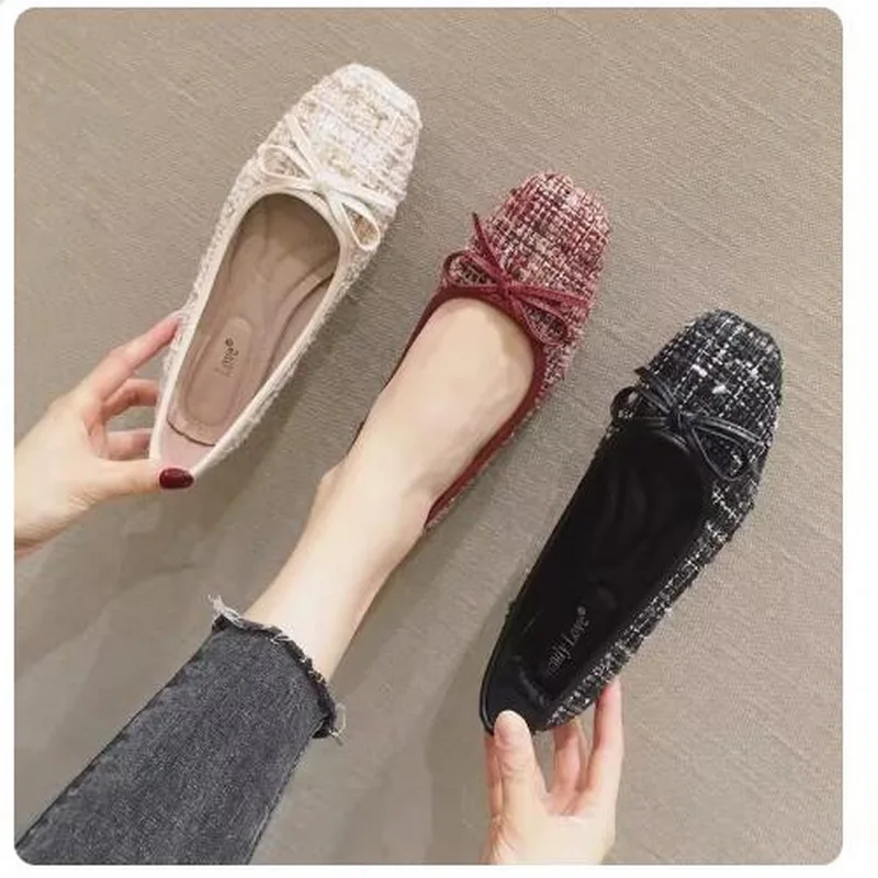 Женские расслабляющие туфли на мягкой подошве с квадратным носком и большим