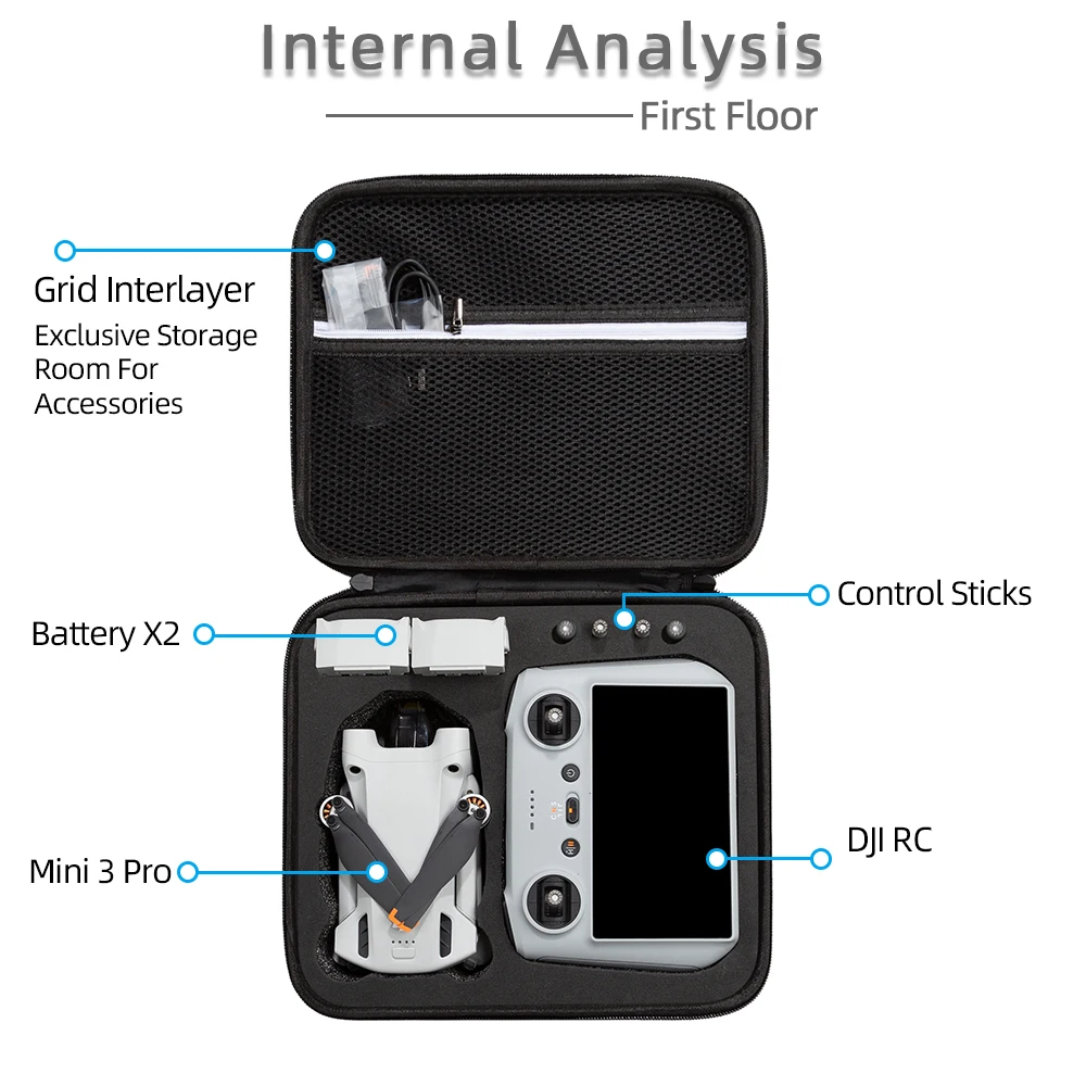 Сумка для хранения DJI Mini 3 Pro Drone Remote Controller RC W Screen Bag чехол переноски Аксессуары
