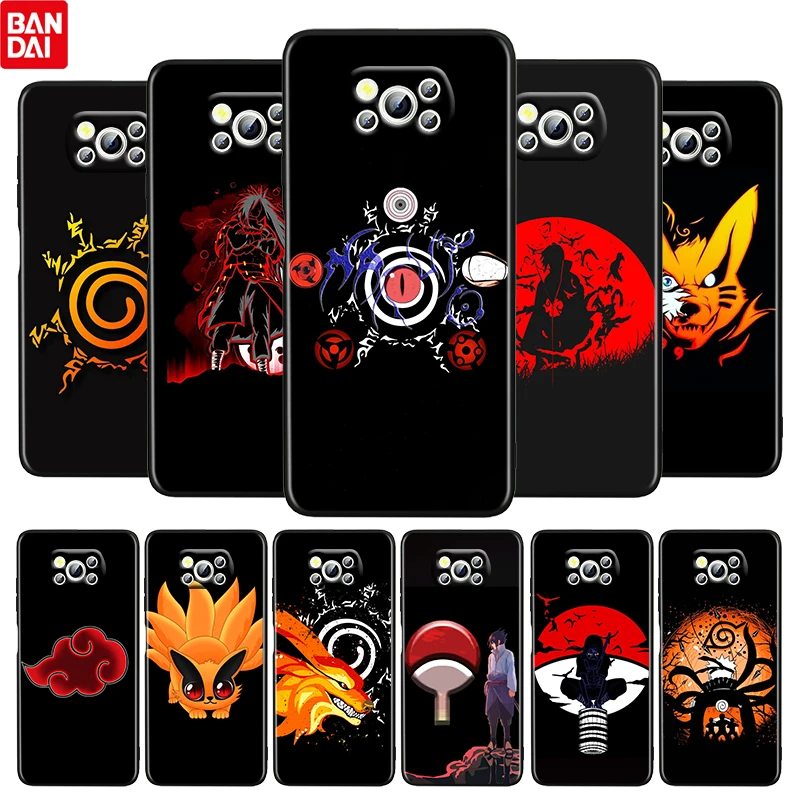 

Hot Anime Naruto Logo Cool For Xiaomi Poco M4 X3 F3 GT NFC M3 C3 M2 F2 F1 X2 Pro Mi Mix3 Silicone Black Phone Case Fundas Coque