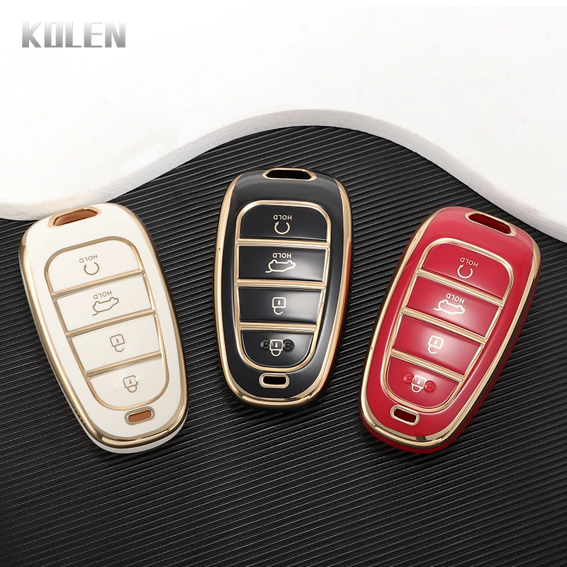 TPU Car Remote Key Case Cover Shell Fob For Hyundai Tucson 2022 Santa Fe NEXO NX4 Atos Prime Solaris 4 5 Button Auto Accessories |
