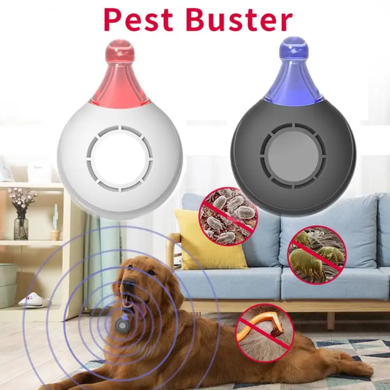 

Electronic Ultrasonic Pet Repeller Pest Buster Reject Flea Tick Lice Anti Bug Insect Repellent Portable Outdoor Cat Dog Supplies