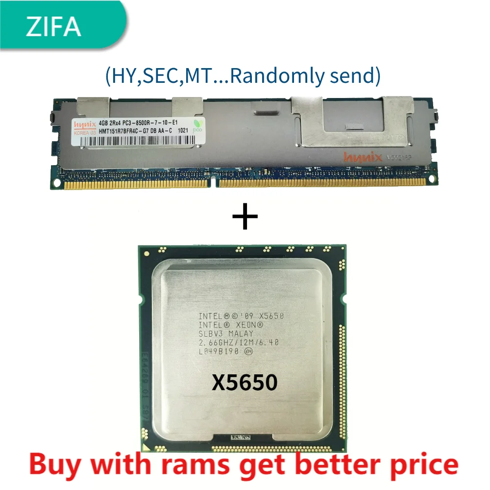 Серверная оперативная память DDR3 4 Гб 2 с радиатором 1066 МГц x5650 66 ГГц 12 МБ 6 ядер