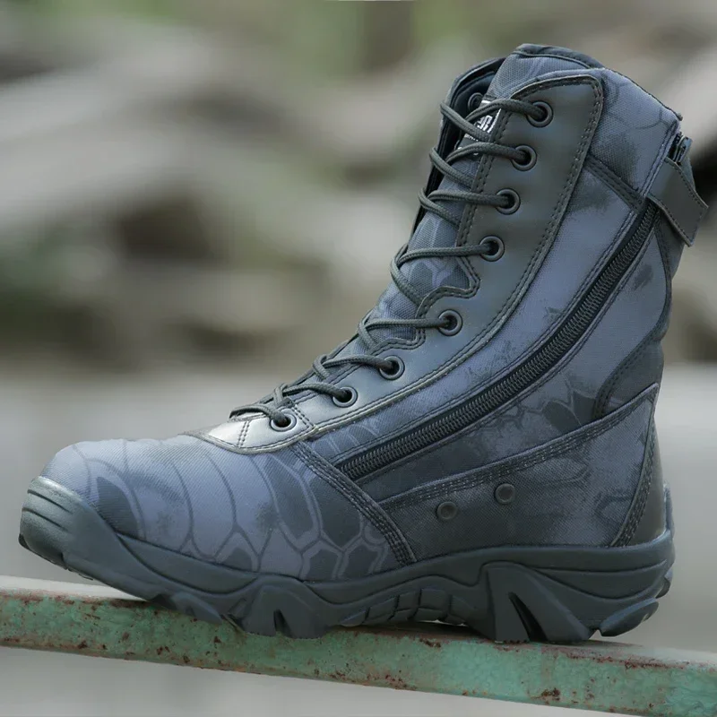 Мужские охотничьи тактические ботинки осенне-зимние водонепроницаемые кожаные