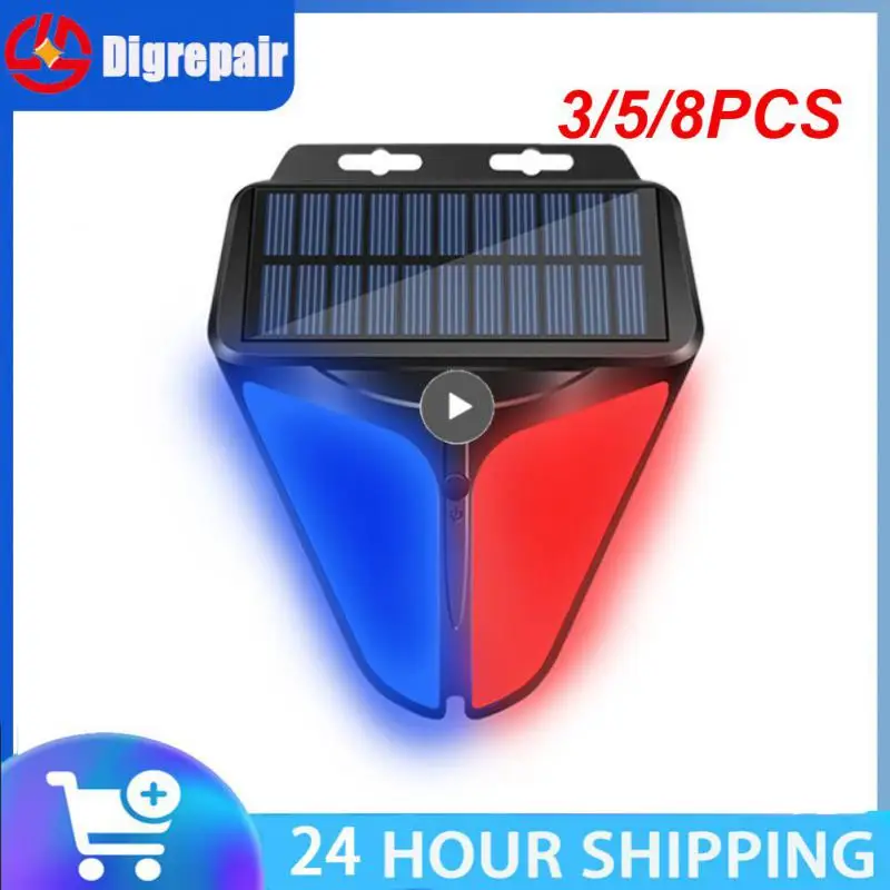 

3/5/8PCS Alarm Siren Motion Sensor Solar Lighting Solar Alarm Light Flash Alarm Lamp Wireless Solar Powered Ip65 Waterproof