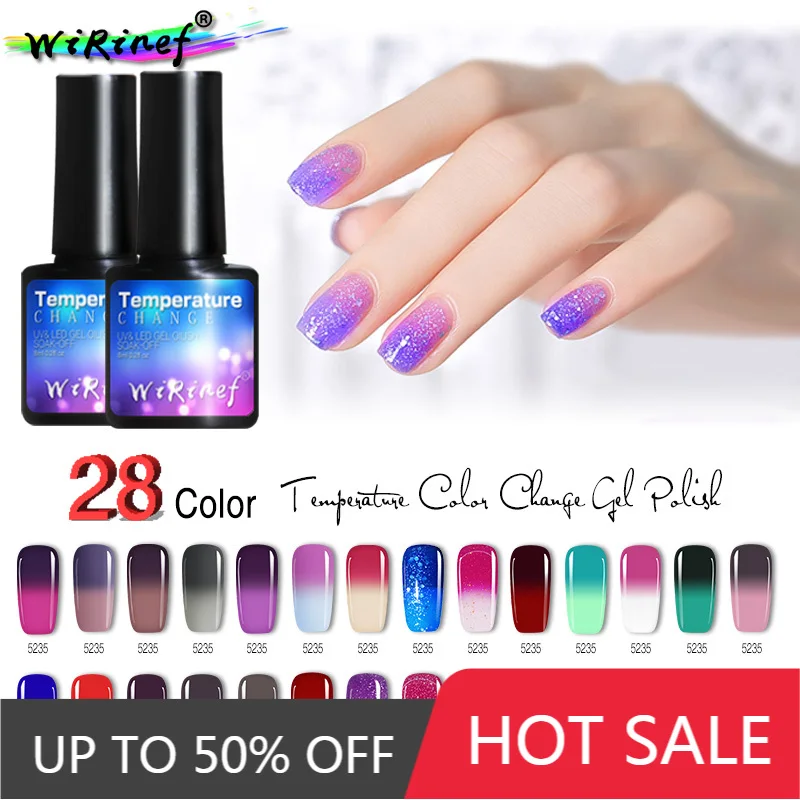 

Гель-лак для ногтей WiRinef, Термальный, меняющий цвет, 8 мл, хамелеон, гибридные Лаки, УФ-гель для дизайна ногтей