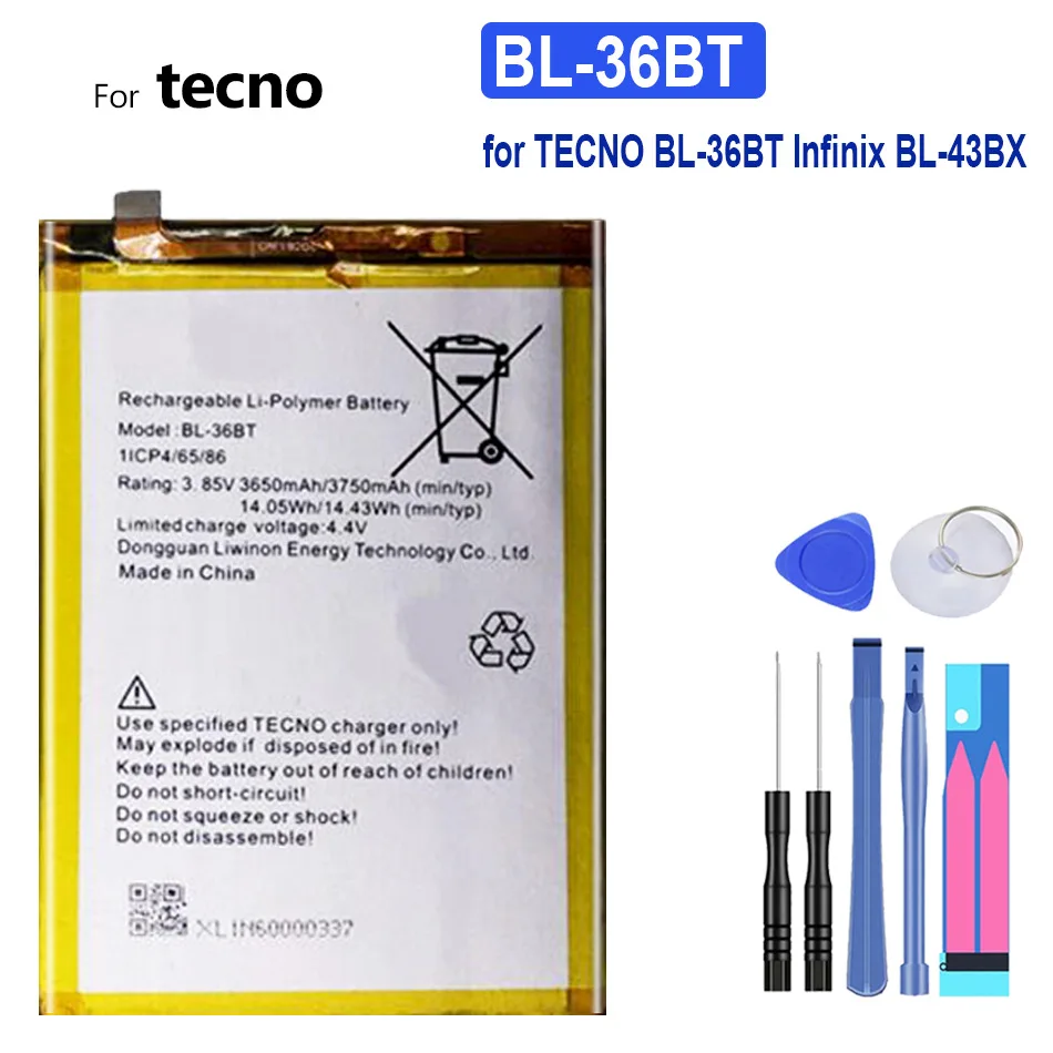 

Mobile Phone Battery BL-36BT 3750mAh for TECNO BL-36BT Infinix BL-43BX