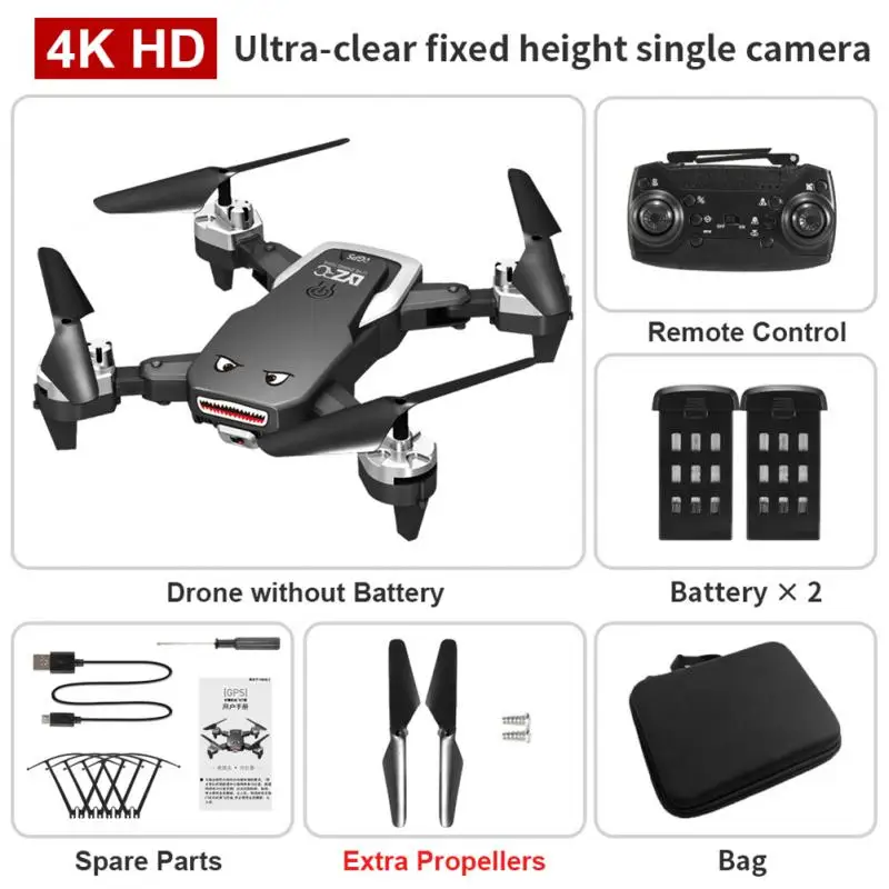 

L105 Drone 4K HD Dual Camera WiFi Fpv Air Pressure Altitude Hold Black Foldable Portable Quadcopter RC Dron Toy Camera Drones