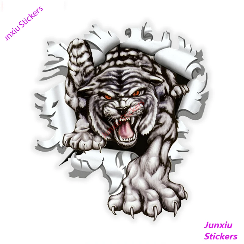 

Tiger In The Bullet Hole Colorful Car Sticker and Decal Funny Cover Scratches Decoration Styling SUV Fine Decor Decal PVC15x15cm
