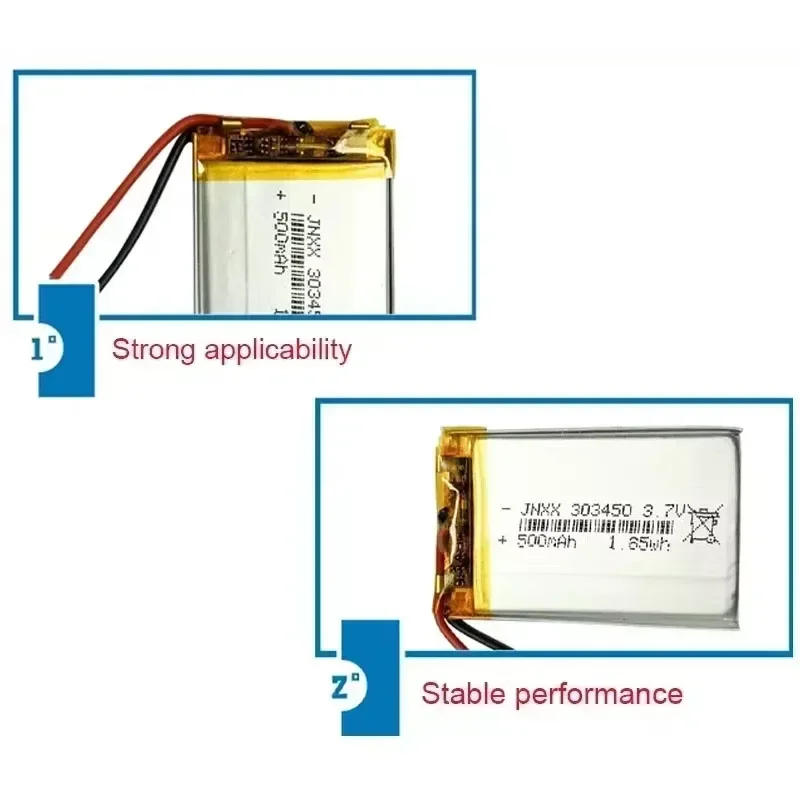 303450 Литий-полимерный аккумулятор 500 мАч 3 7 В аккумуляторная батарея для вождения