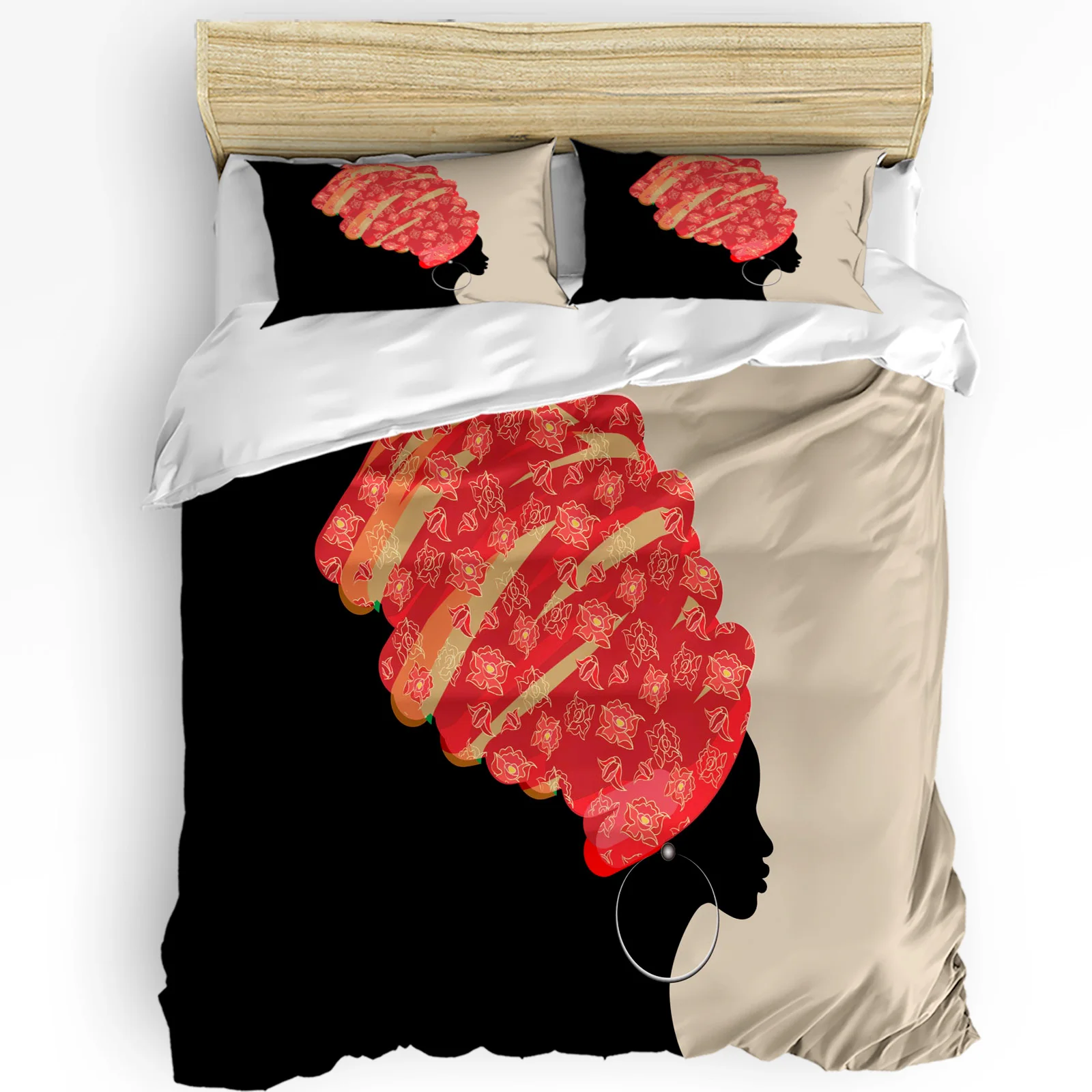 

African Woman Printed Comfort Duvet Cover Pillow Case Home Textile Quilt Cover Boy Kid Teen Girl Luxury 3pcs Bedding Set
