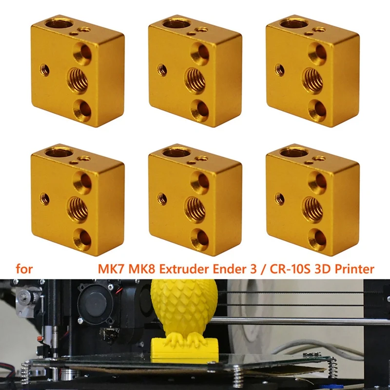 6 шт. блок с подогревом для 3D-принтера Creality Ender 3/Ender 3 Pro нагревательный из