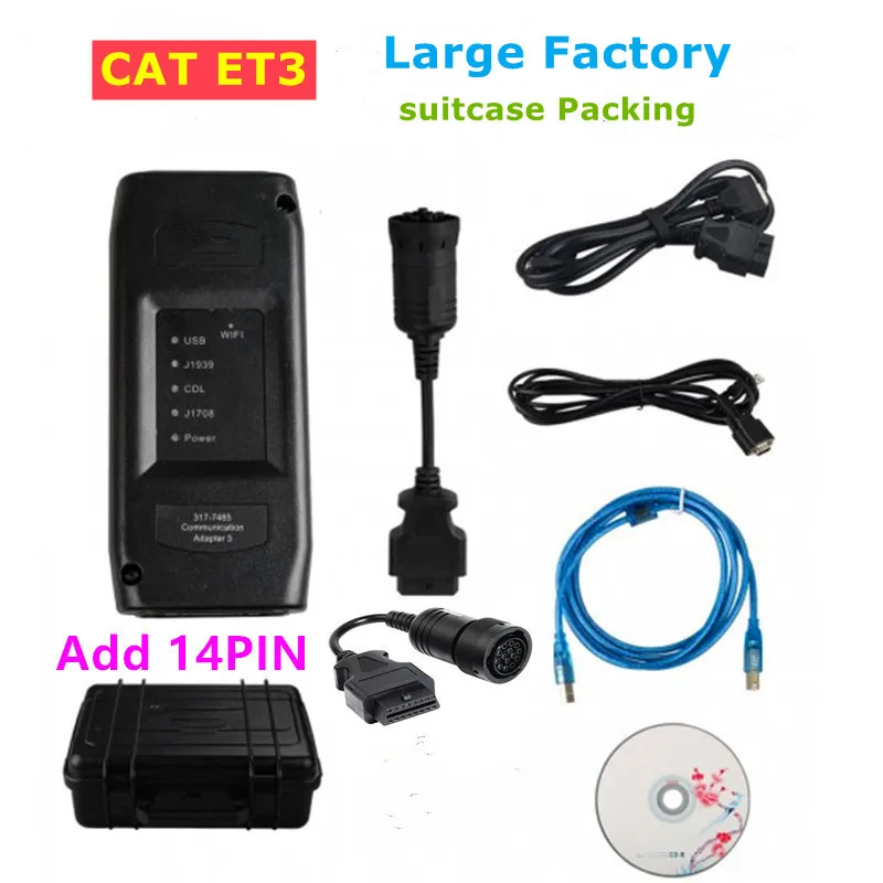 

Best CAT ET3 Adapter 3 III for ET-3 Truck Diagnostic Tool ET 3 V2019 Communication 317-7485 CAT3 add 14pin and 9pin Cable