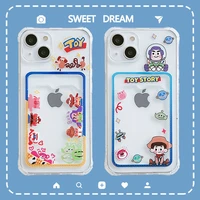 disney toy story angel eyes with card holder phone cases for iphone 13 12 11 pro max xr xs max x back cover