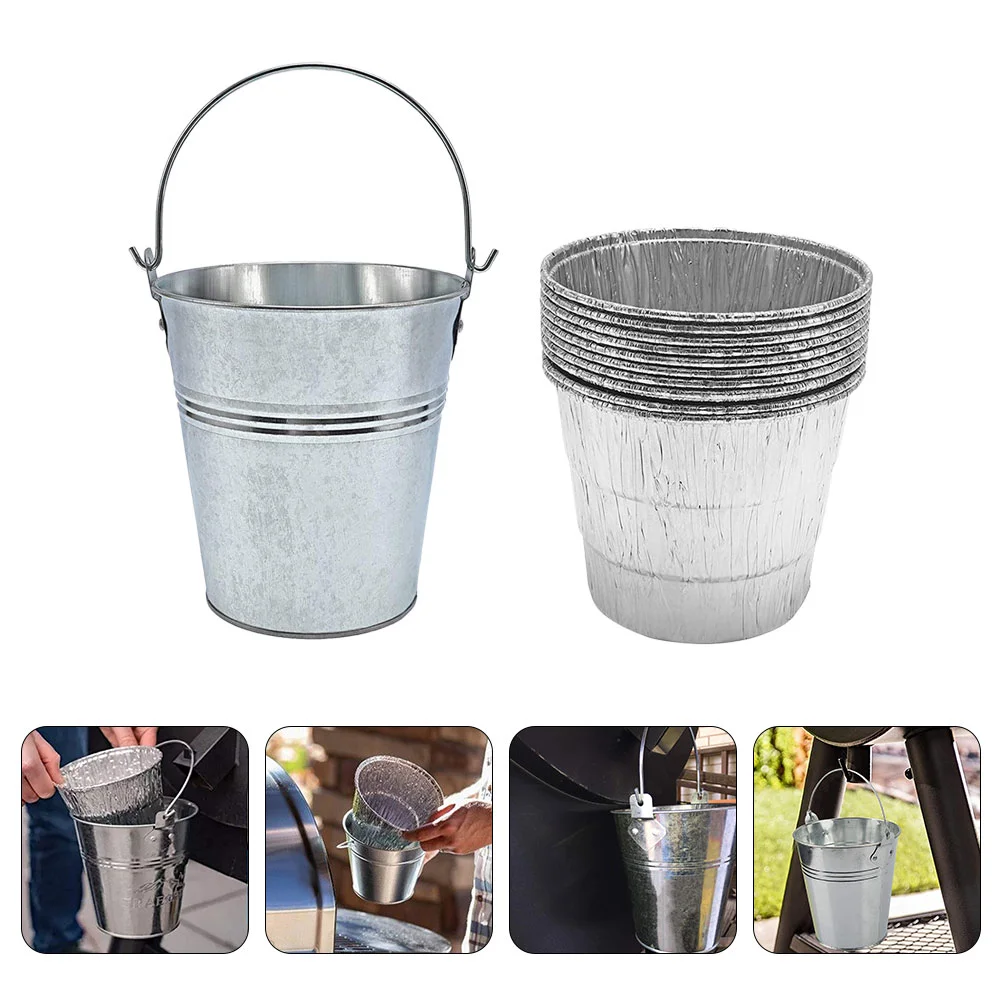 

Bucket Grease Drip Grill Liner Ice Bottlewine Bbq Catcher Smoker Container Holder Foil Traychampagne Beer Oilgalvanized Pan