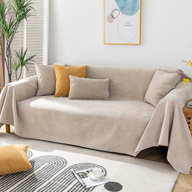 

Однотонный чехол для дивана из водоотталкивающего материала в скандинавском стиле, чехол для дивана с защитой от царапин и кошек, нескользя...
