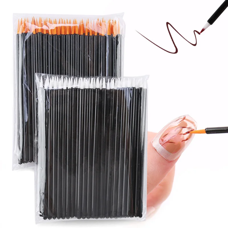 

50pcs/bag Disposable Nail Art Painting Brush Nails Pen Brushes UV Gel Extension Builder Coating Drawing Pencil DIY Manicure Tool