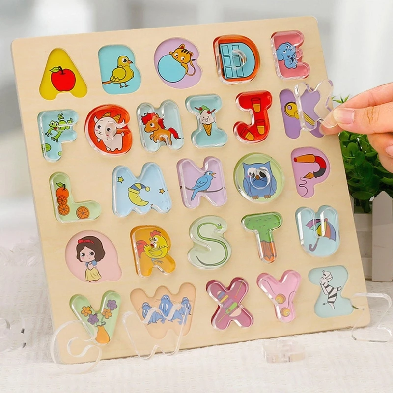 

Wooden Puzzle Alphabet Cognition Matching Educational Toy Children Board Toy
