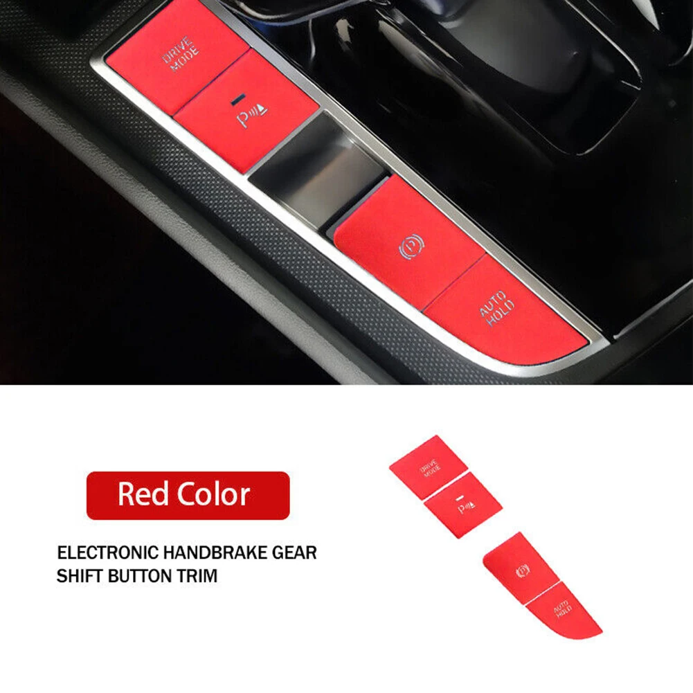 

Gear Shift Button Cover Trim Reliable Protection Red / Blue / Silver 4Pcs/set Aluminum Alloy Newest Decoration