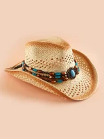 hat oval decor hollow out straw hat beach