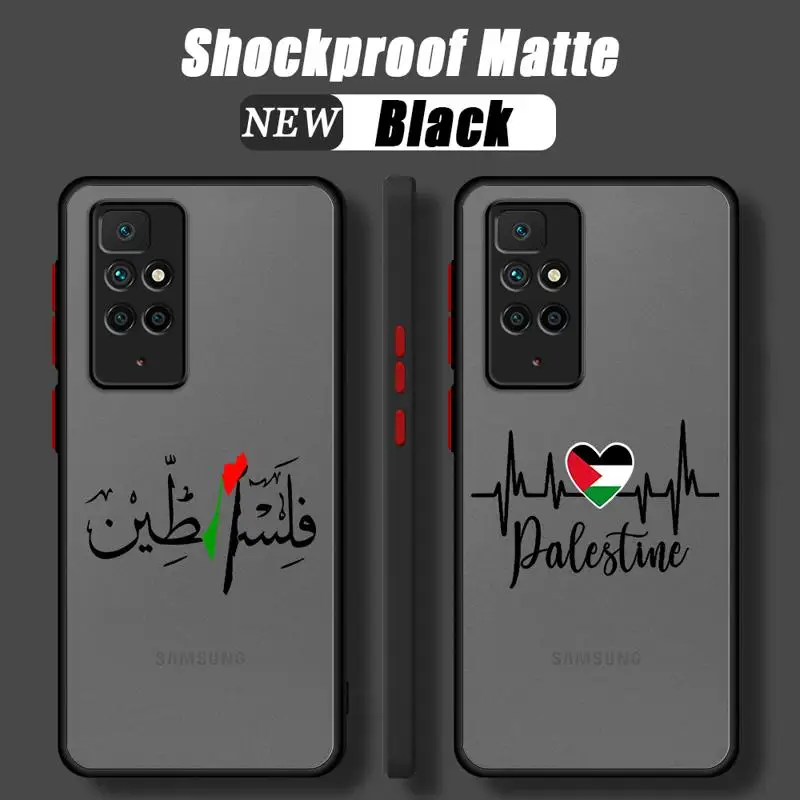 phone cases for Redmi Note 12S 11 case K40 8 10S 11Pro 10 13 8T 9 11S Lite 12 Luxury Cover funda Pale Stine Flag Map Passport