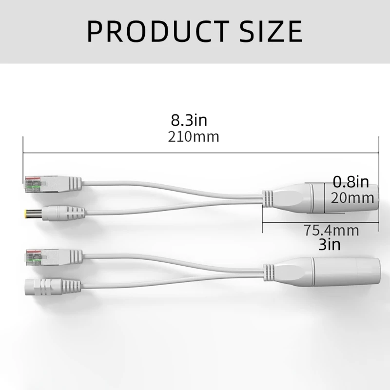 Преобразование PoE Пассивный инжектор и разветвитель для камер Простая установка