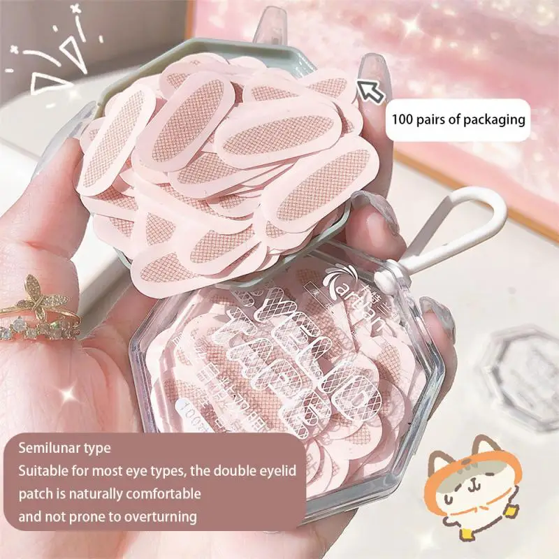 

100pcs Eye Lift Strips Double Eyelid Tape Clear Mesh Eyelid Stripe Big Eyes Invisible Double Fold Eyelid Sticker Makeup Tool New