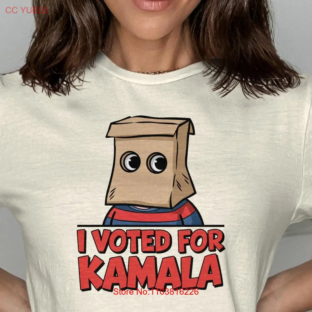Funny I Voted For Kamala Paper Bag T Shirt Political Humor Election Voting Unique Day Comical long or short sleeves