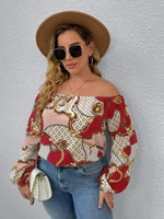 earo womens plus size 4xl loose print long sleeve blouses tops large cotton off shoulder 2022 autumn oversized elegant t shirts