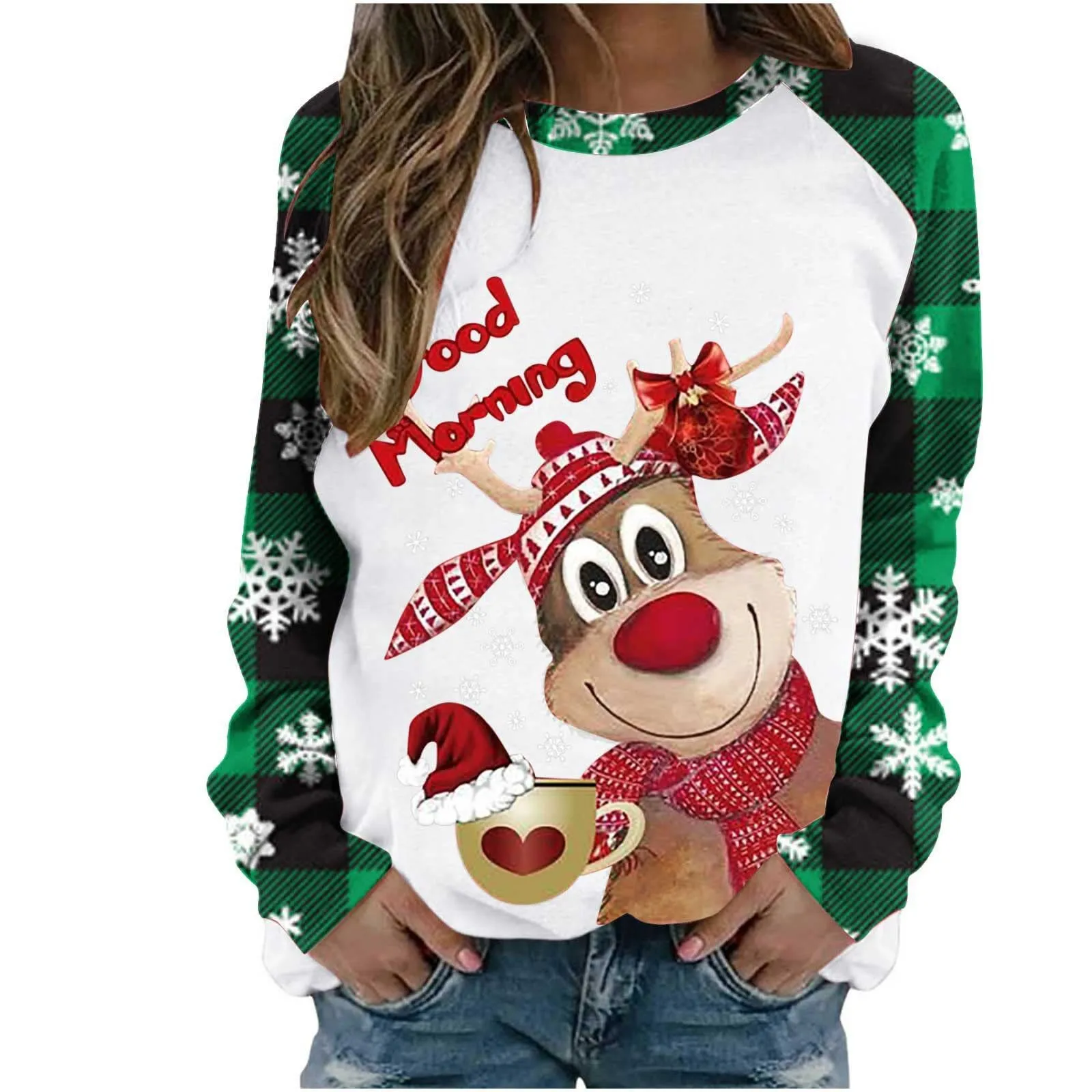 

Christmas Christmas Long Sleeve Pullover Print Sweatshirt Leopard Zip up Jacket Jackets Work Women Athlete Wear Women