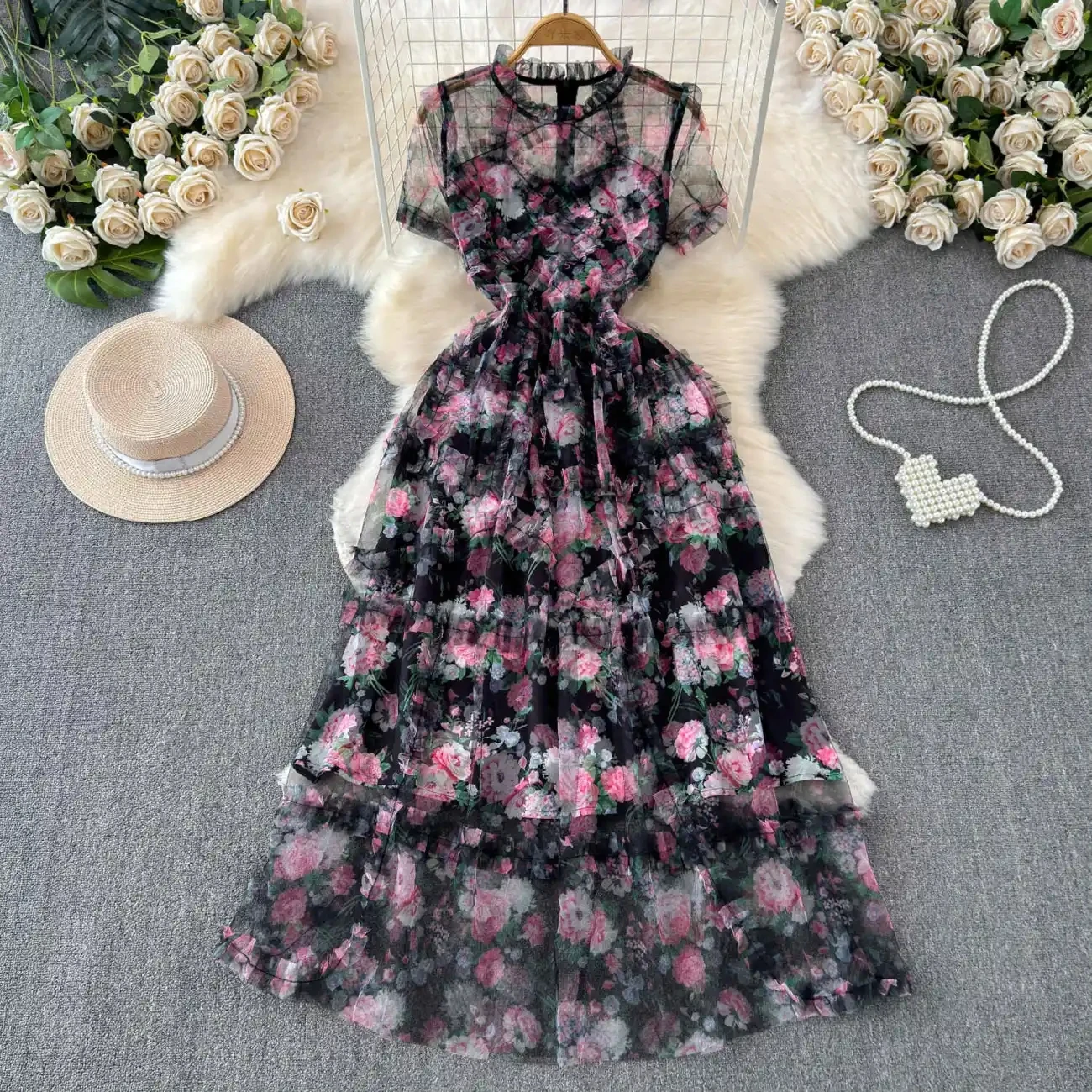 2024 модный великолепный Женский Длинный свободный воротник в виде листьев лотоса