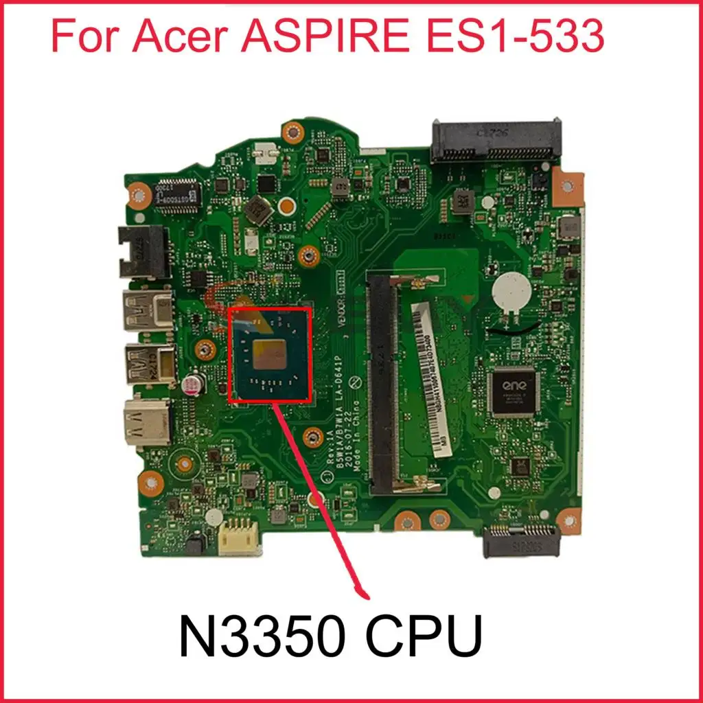 

NBQFT11008 NB.QFT11.008 для Acer ASPIRE ES1-533 материнская плата для ноутбука B5W1A/B7W1A LA-D641P с процессором N3350 2GB-RAM 100% рабочий тест