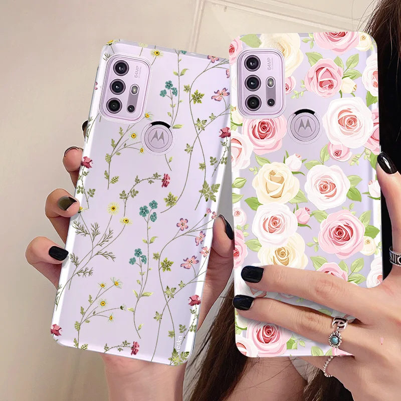 

Fundas Flower Case for Motorola Moto G7 E7 Plus Power EU G30 G8 G9 G50 G60 E20 E40 Luxury Silicone Bumper Back Shell Cover
