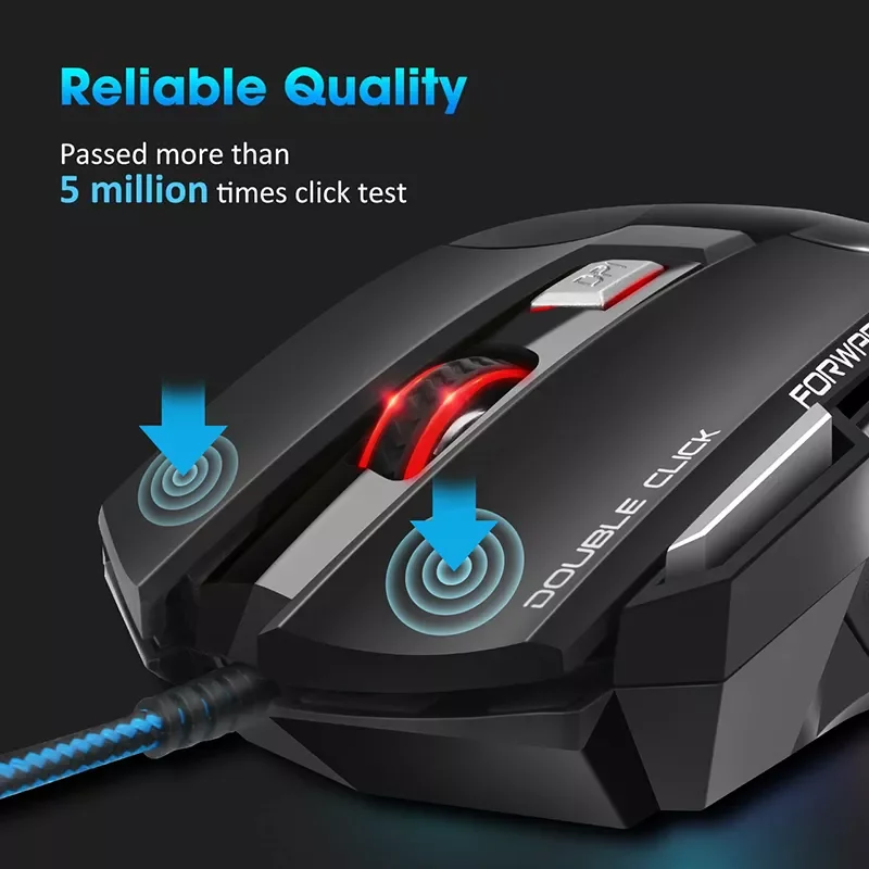 

Free shipping Mouse Gamer Ergonomic Gaming Mouse USB Wired Game Mause 5500 DPI Silent Mice With LED Backlight 7 Button For PC L