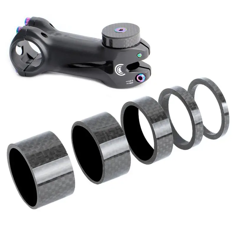 

MTB Road Bike Bicycle Headset Stem Carbon Fiber Washer 1-1/8" 28.6mm 1-1/4" 31.8mm OD2 Stem Front Fork Adjustment Spacer