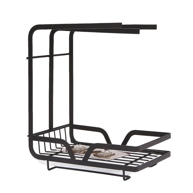 

1Pcs Kitchen Sponge Rack Holder Sink Shelf Organizer Towel Drying Rack With Tray Kitchen Accessories Organizer