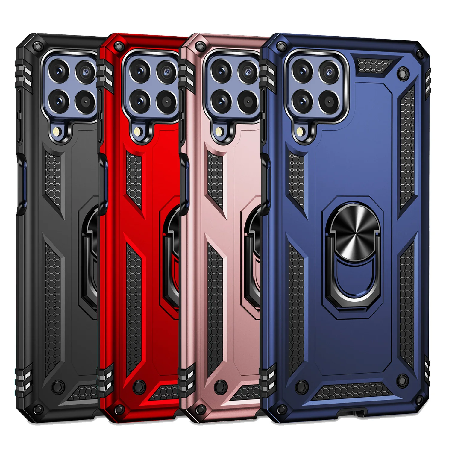 

Metal Ring Kickstand Armor Shockproof Case For Samsung Galaxy M53 5G M33 M23 M13 M52 5G A14 A24 4G A04E TPU Holder Cover Coque