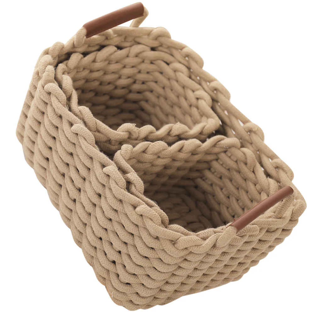 

Корзина для хранения веревка из хлопка органайзер для всякой всячины корзина для закусок Настольный органайзер Милая