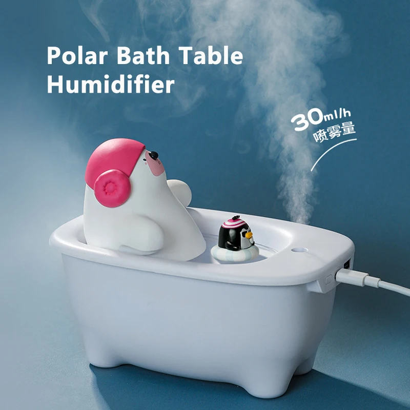

Polar | Bath Table Humidifier White Bear Bathtub Bath Humidifier Cooling Sprayer air humidifier humidifier for home