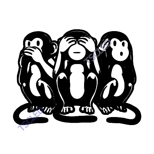 

Three Monkeys Sightless Doesnt Know Sticker 15cm