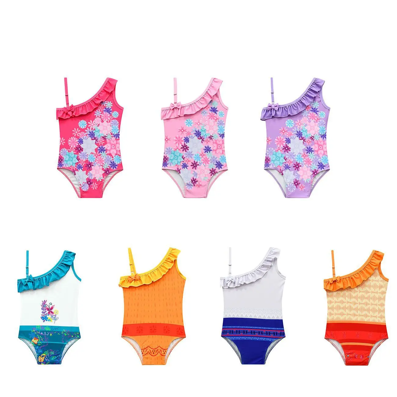 

Одежда для девочек волшебный летний детский купальник с косым плечом цельный купальник