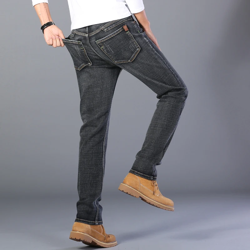 Thoshine Brand Spring Summer Men Thin Jeans Straight Slim Fit Fashion Style Denim Pants Cowboy Casual Trousers Lightweight