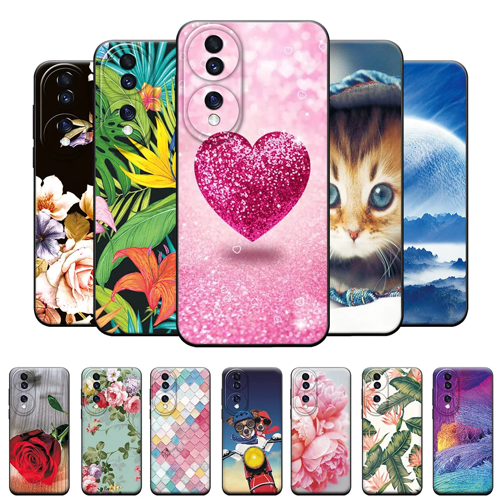 Для Honor 70 чехол силиконовый ударопрочный чехлы для телефонов Pro розовая любовь