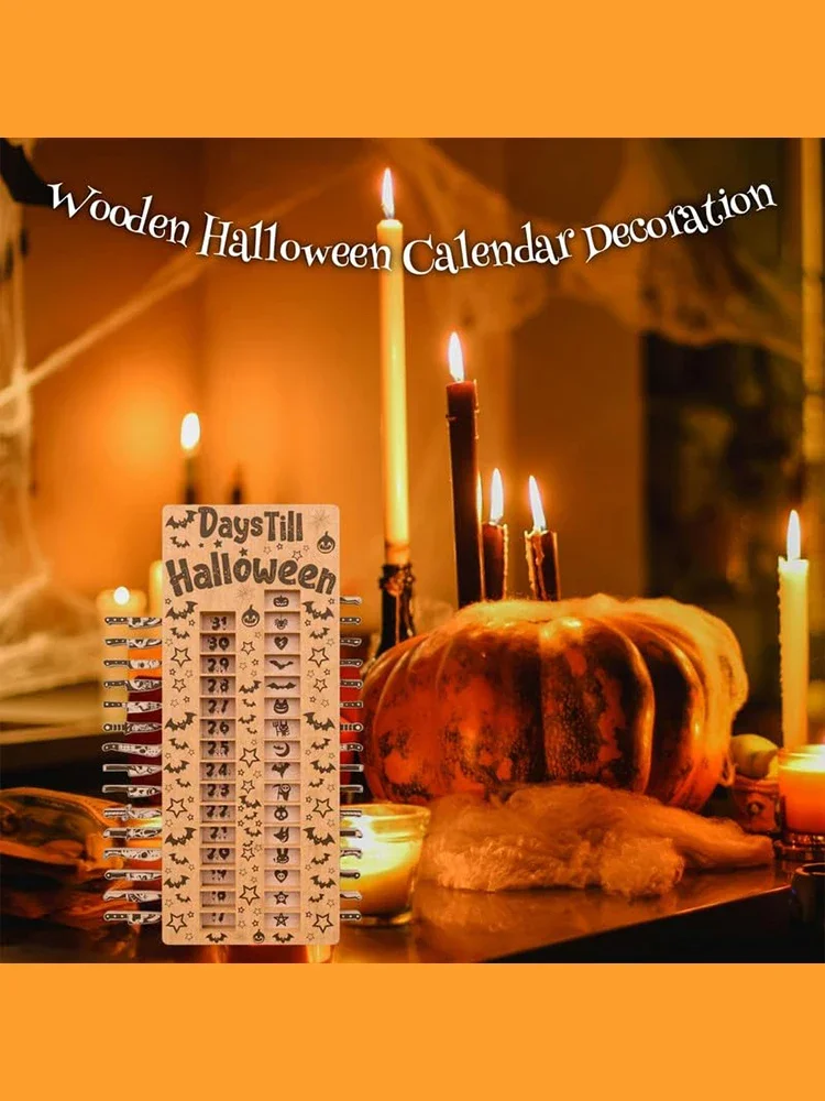 Календарь для Хэллоуина декоративные деревянные кубики тыква украшение стола