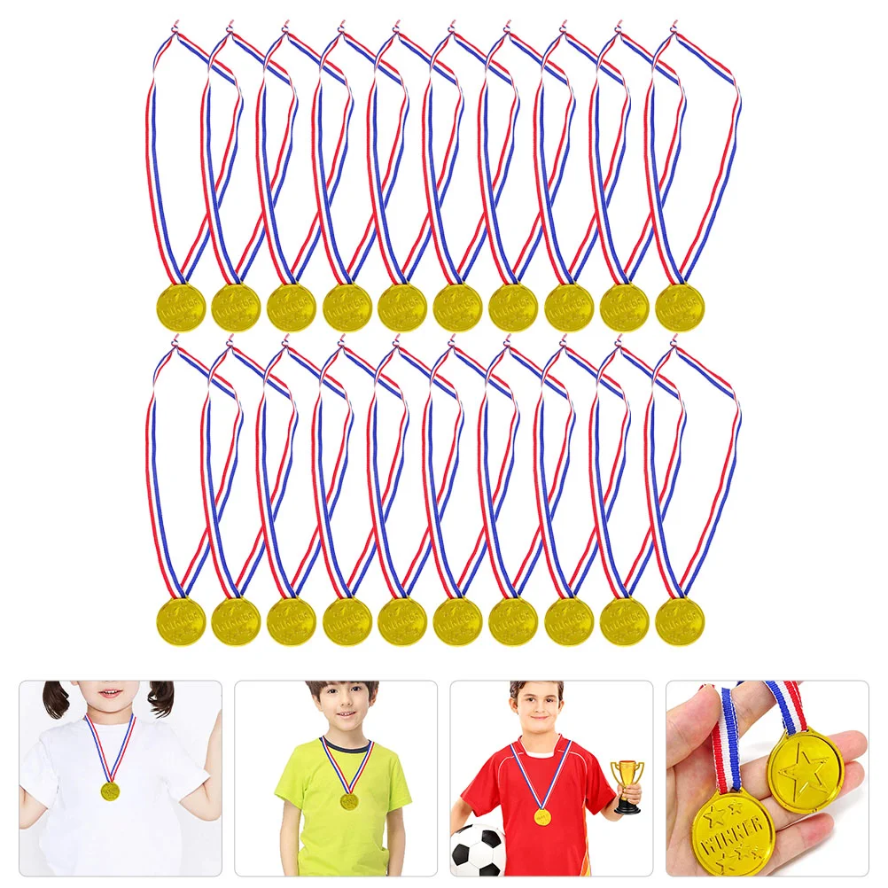 

Medals Medal Award Kids Gold For Winner Children Awards Rewards Soccer S Bronze Sports Competition Party Plastic Prizes Running