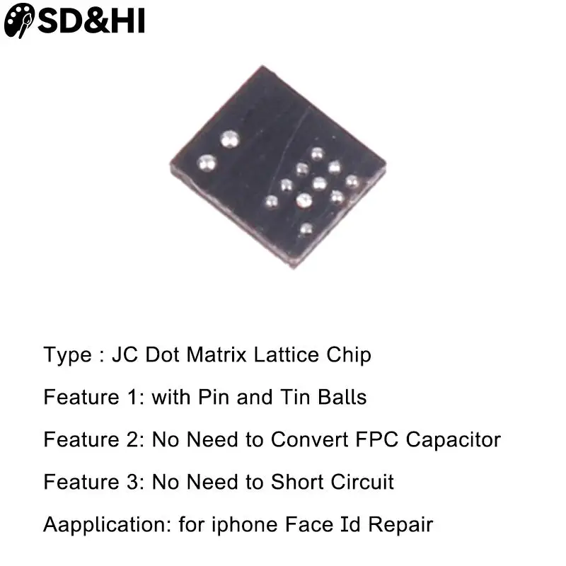 

JC Dot Projector Chip JCID Face Universal Integrated IC Dot Matrix Lattice Ic For IPhone X-12 ProMax/IPad Pro 3/4 Face ID Repair